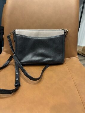 Two-Tone Black and Cream Crossbody Bag